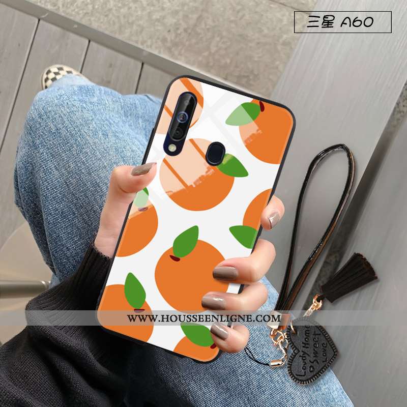 Coque Samsung Galaxy A60 Tendance Fluide Doux Difficile Silicone Incassable Téléphone Portable Bleu