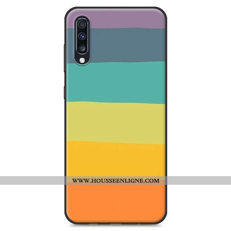 Coque Samsung Galaxy A70 Créatif Dessin Animé Jaune En Silicone Tout Compris Protection Net Rouge