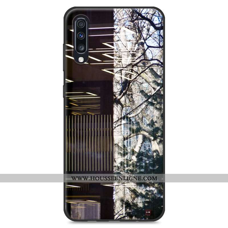 Coque Samsung Galaxy A70 Créatif Dessin Animé Jaune En Silicone Tout Compris Protection Net Rouge