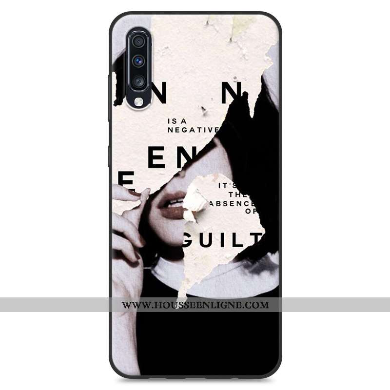 Coque Samsung Galaxy A70 Créatif Dessin Animé Jaune En Silicone Tout Compris Protection Net Rouge