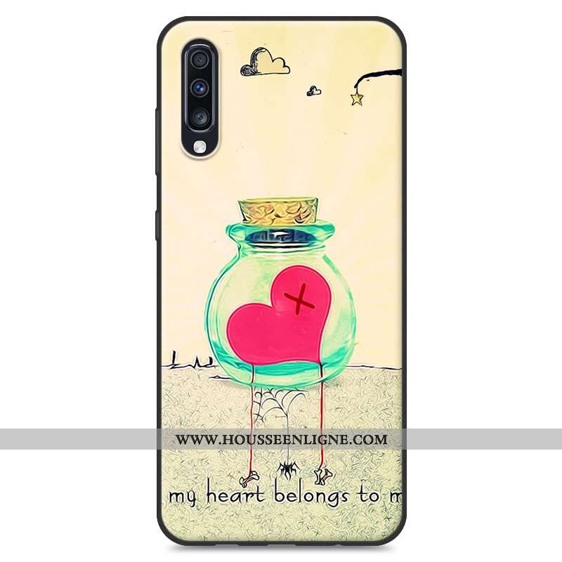 Coque Samsung Galaxy A70 Créatif Dessin Animé Jaune En Silicone Tout Compris Protection Net Rouge