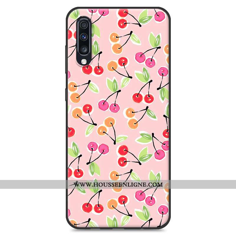 Coque Samsung Galaxy A70 Créatif Dessin Animé Jaune En Silicone Tout Compris Protection Net Rouge