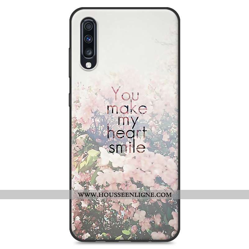 Coque Samsung Galaxy A70 Créatif Dessin Animé Jaune En Silicone Tout Compris Protection Net Rouge