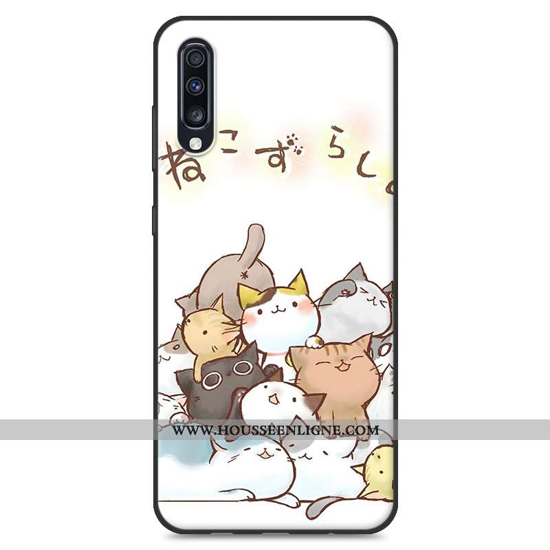 Coque Samsung Galaxy A70 Créatif Dessin Animé Jaune En Silicone Tout Compris Protection Net Rouge