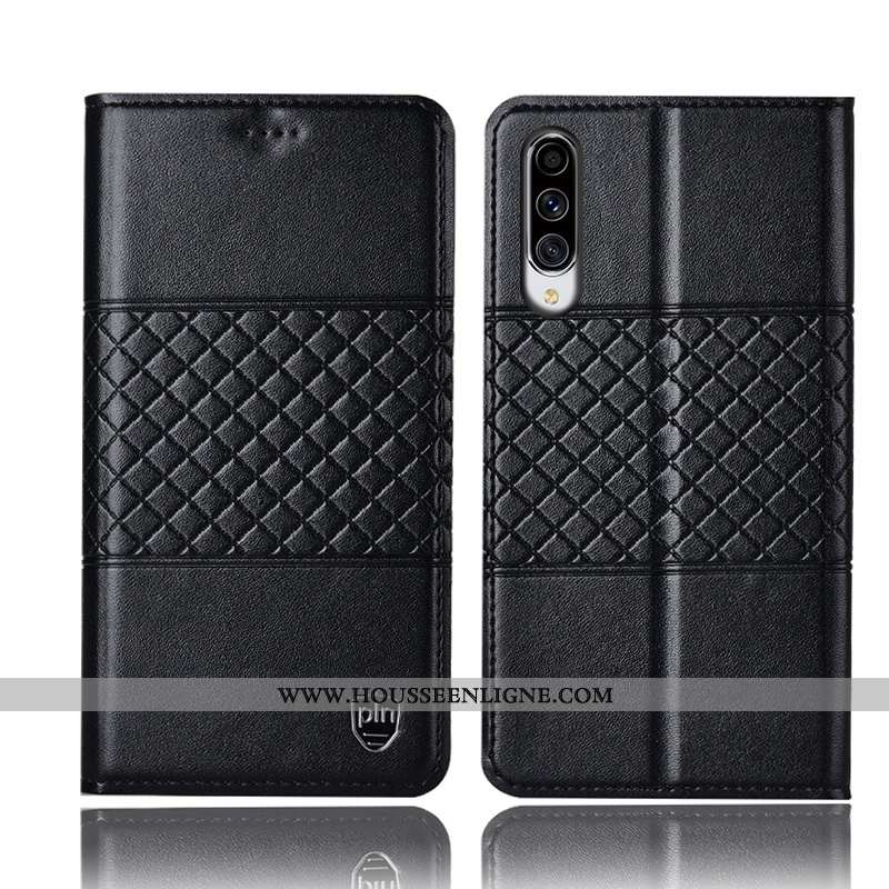 Coque Samsung Galaxy A70 Cuir Véritable Protection Rouge Mesh Tout Compris Étui
