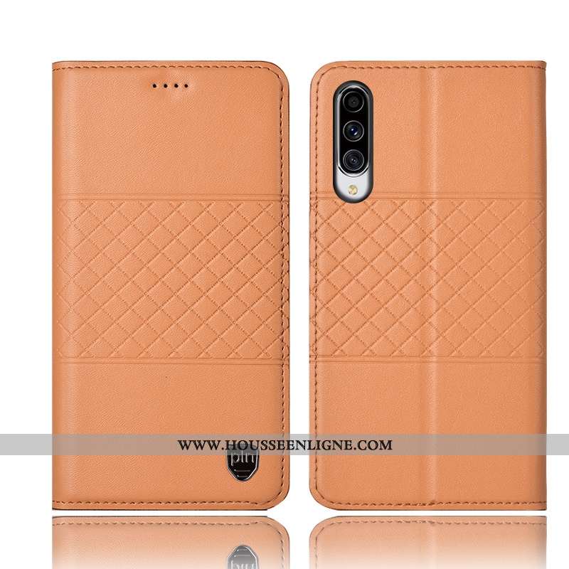 Coque Samsung Galaxy A70 Cuir Véritable Protection Rouge Mesh Tout Compris Étui