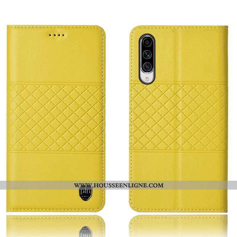 Coque Samsung Galaxy A70 Cuir Véritable Protection Rouge Mesh Tout Compris Étui