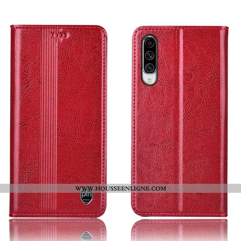 Coque Samsung Galaxy A70 Cuir Véritable Protection Étui Marron Tout Compris Incassable Housse