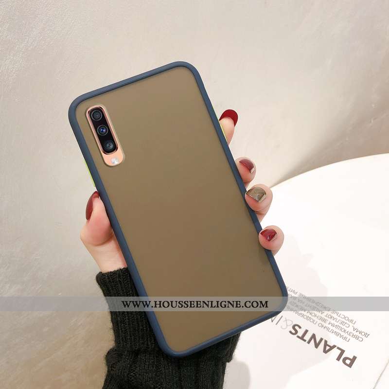 Coque Samsung Galaxy A70 Délavé En Daim Protection Rouge Difficile Business Incassable Téléphone Por
