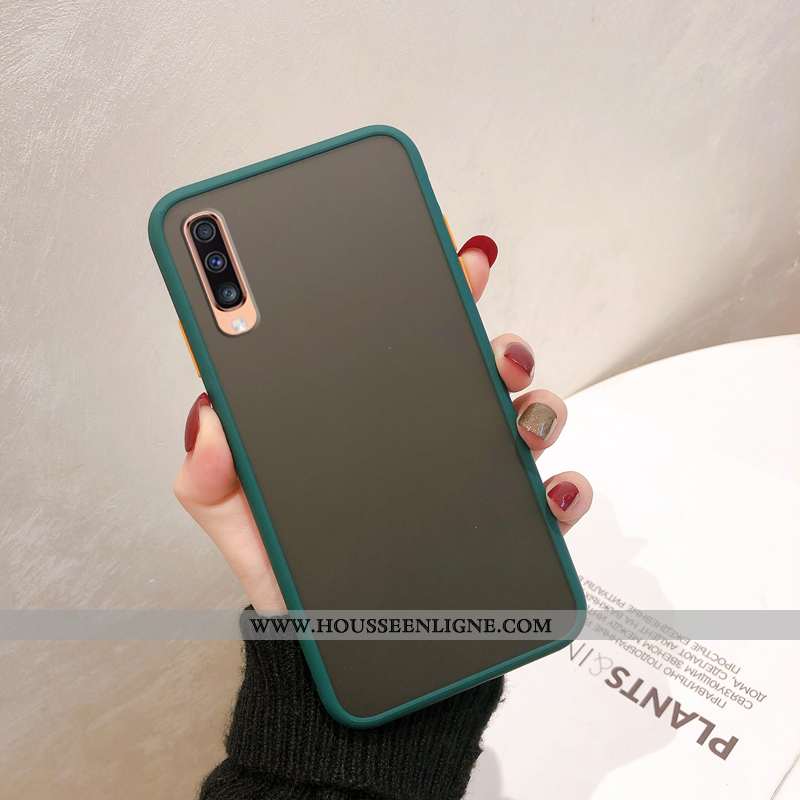 Coque Samsung Galaxy A70 Délavé En Daim Protection Rouge Difficile Business Incassable Téléphone Por