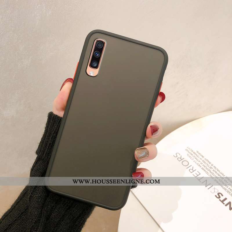 Coque Samsung Galaxy A70 Délavé En Daim Protection Rouge Difficile Business Incassable Téléphone Por