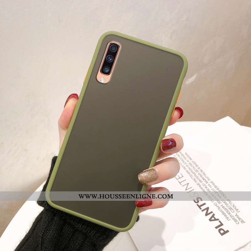Coque Samsung Galaxy A70 Délavé En Daim Protection Rouge Difficile Business Incassable Téléphone Por
