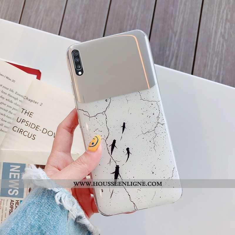 Coque Samsung Galaxy A70 Personnalité Créatif Difficile Nouveau Blanc Étoile Protection Blanche
