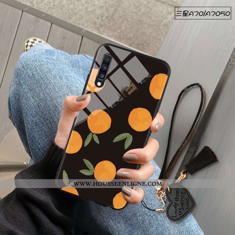 Coque Samsung Galaxy A70 Protection Verre Tendance Miroir Fruit Étoile Frais Blanche