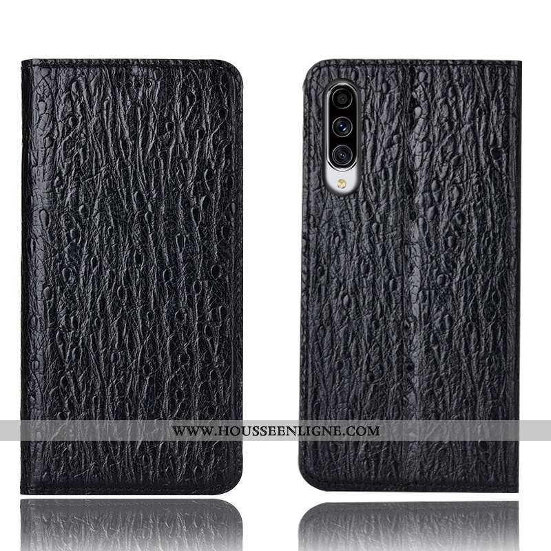 Coque Samsung Galaxy A70s Cuir Véritable Protection Oiseau Marron Téléphone Portable Étoile