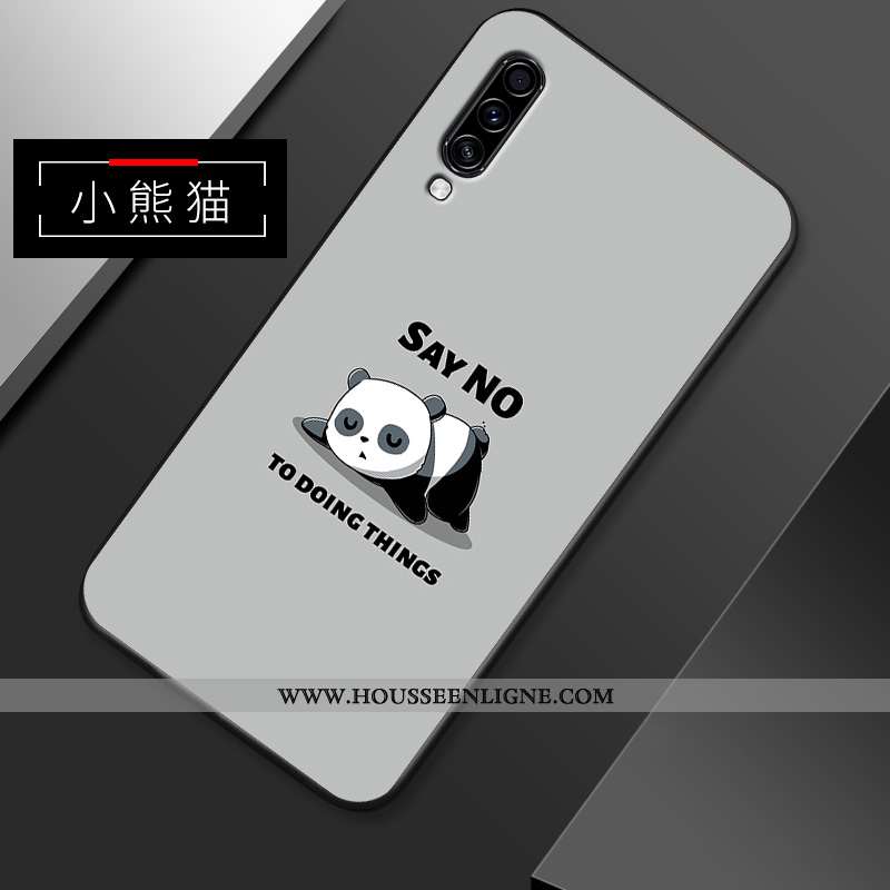 Coque Samsung Galaxy A70s Délavé En Daim Dessin Animé Gris Légère Téléphone Portable Net Rouge