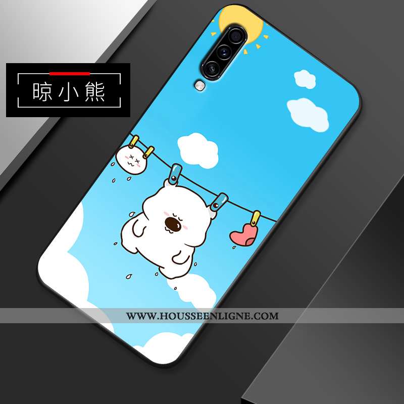 Coque Samsung Galaxy A70s Délavé En Daim Dessin Animé Gris Légère Téléphone Portable Net Rouge