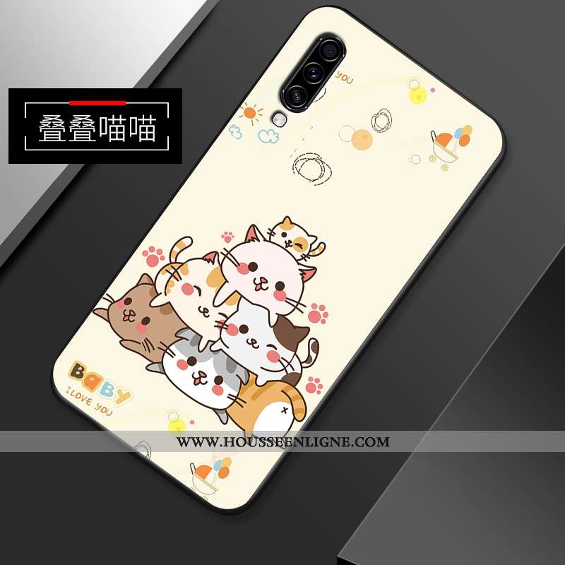 Coque Samsung Galaxy A70s Délavé En Daim Dessin Animé Gris Légère Téléphone Portable Net Rouge