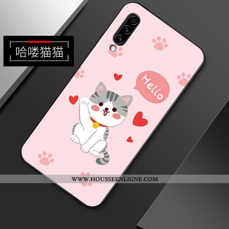 Coque Samsung Galaxy A70s Délavé En Daim Dessin Animé Gris Légère Téléphone Portable Net Rouge