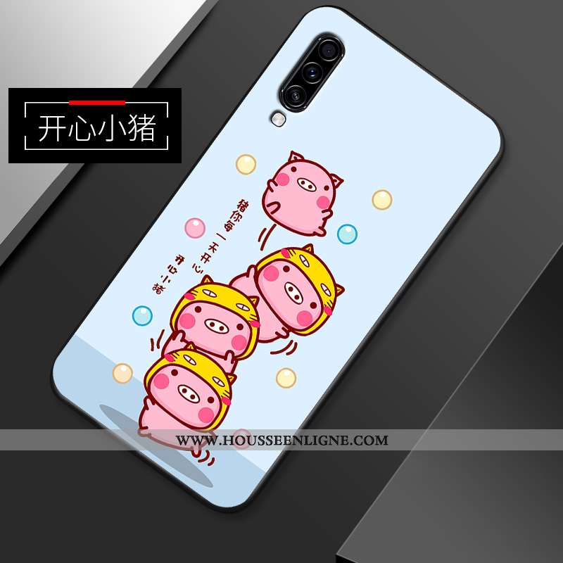 Coque Samsung Galaxy A70s Délavé En Daim Dessin Animé Gris Légère Téléphone Portable Net Rouge
