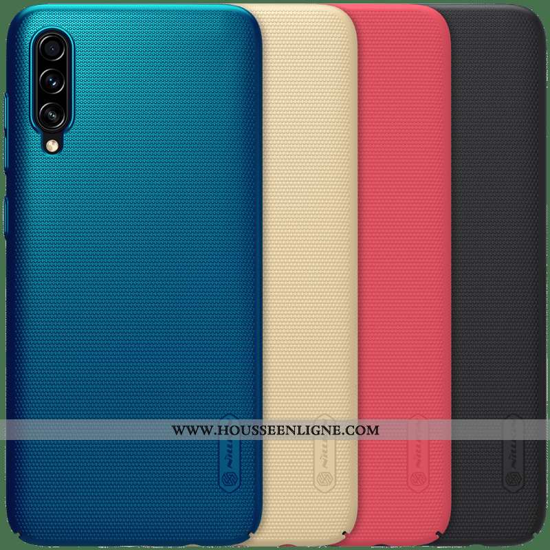 Coque Samsung Galaxy A70s Légère Protection Délavé En Daim Bleu Or Incassable Légères