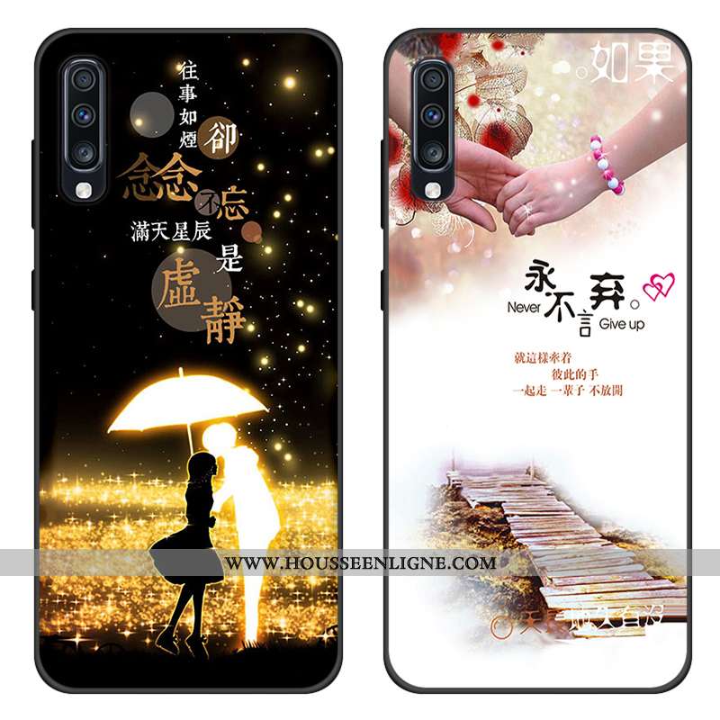 Coque Samsung Galaxy A70s Protection Silicone Noir Tout Compris Téléphone Portable Étui