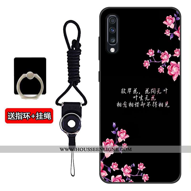 Coque Samsung Galaxy A70s Protection Silicone Noir Tout Compris Téléphone Portable Étui