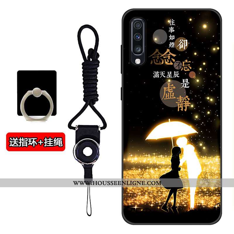 Coque Samsung Galaxy A70s Protection Silicone Noir Tout Compris Téléphone Portable Étui