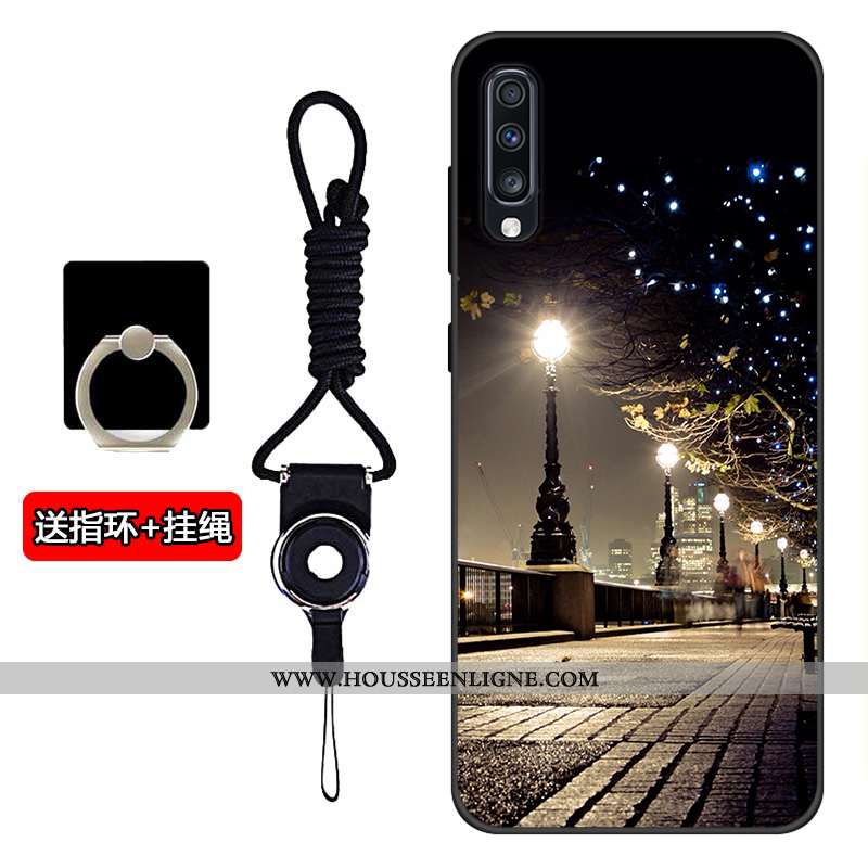 Coque Samsung Galaxy A70s Protection Silicone Noir Tout Compris Téléphone Portable Étui