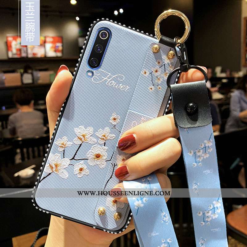 Coque Samsung Galaxy A70s Tendance Fluide Doux Silicone Tout Compris Étoile Petit Délavé En Daim Bla