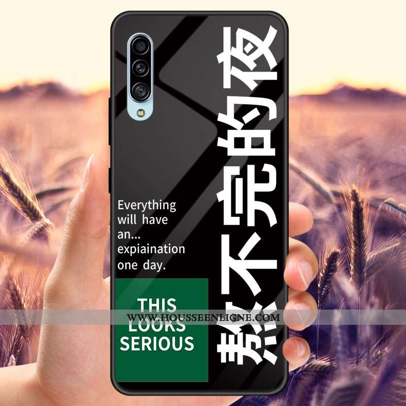 Coque Samsung Galaxy A70s Verre Personnalisé Tout Compris Net Rouge Étoile Téléphone Portable Noir