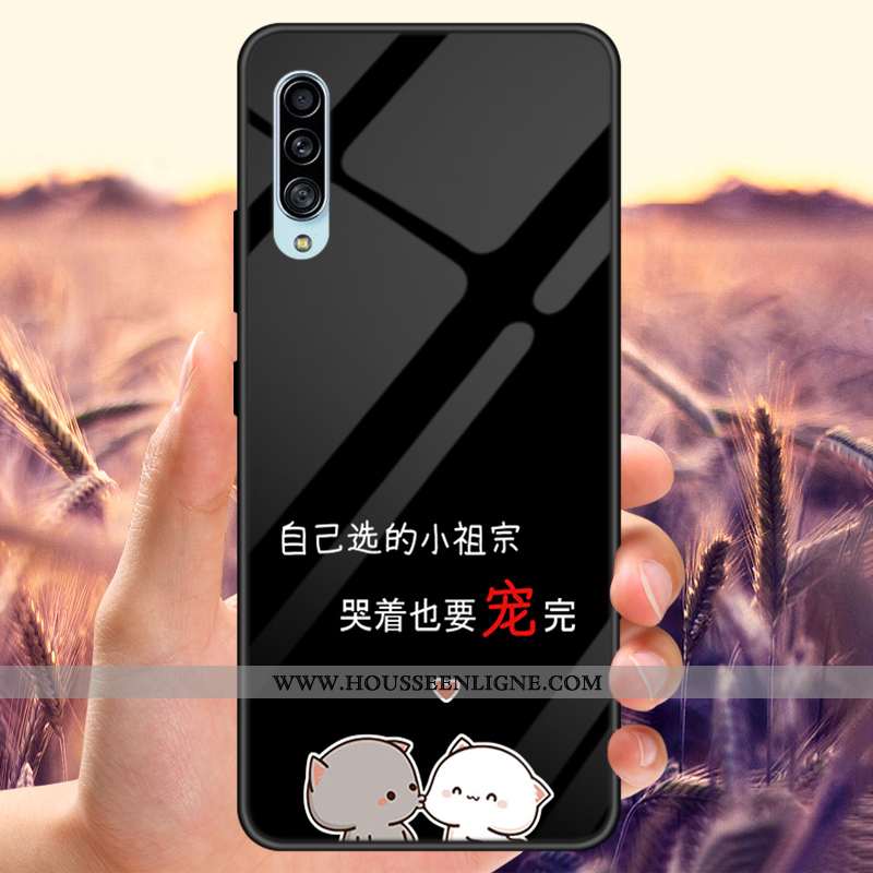 Coque Samsung Galaxy A70s Verre Personnalisé Tout Compris Net Rouge Étoile Téléphone Portable Noir