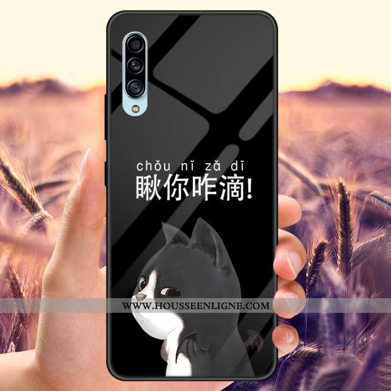 Coque Samsung Galaxy A70s Verre Personnalisé Tout Compris Net Rouge Étoile Téléphone Portable Noir