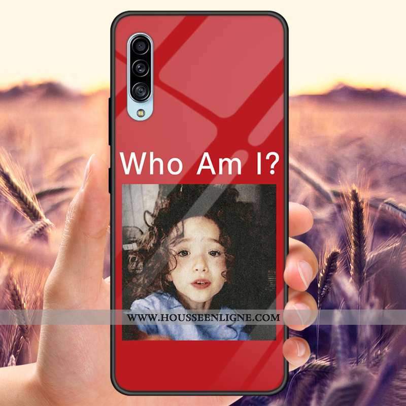 Coque Samsung Galaxy A70s Verre Personnalisé Tout Compris Net Rouge Étoile Téléphone Portable Noir