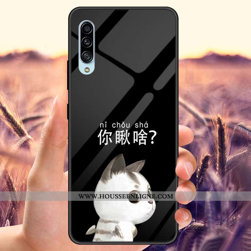 Coque Samsung Galaxy A70s Verre Personnalisé Tout Compris Net Rouge Étoile Téléphone Portable Noir