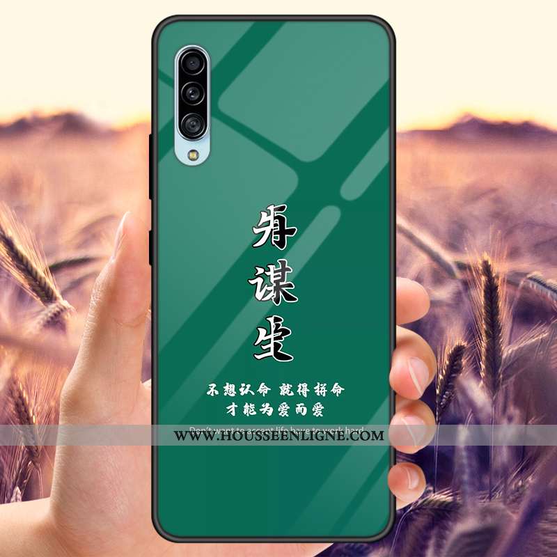 Coque Samsung Galaxy A70s Verre Personnalisé Tout Compris Net Rouge Étoile Téléphone Portable Noir