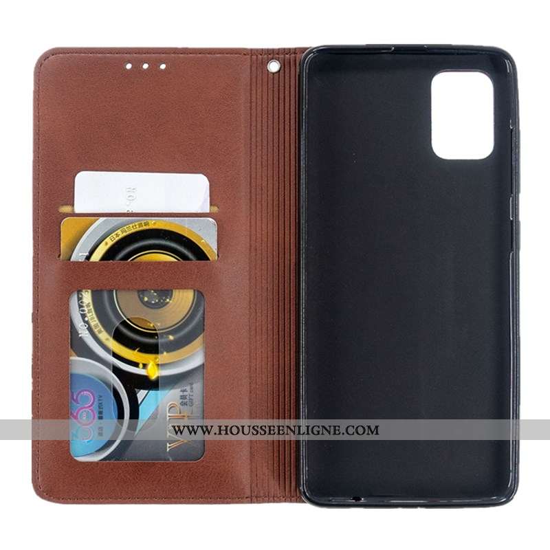 Coque Samsung Galaxy A71 Cuir Protection Téléphone Portable Tout Compris Housse Étoile Étui Marron