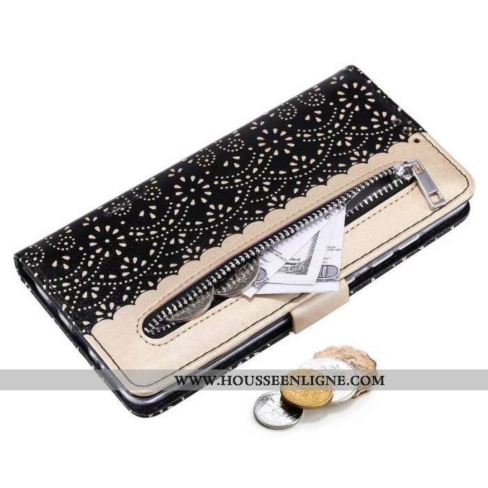 Coque Samsung Galaxy A71 Cuir Téléphone Portable Plier Noir Housse Étoile