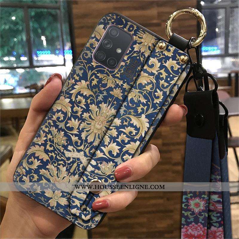 Coque Samsung Galaxy A71 Fluide Doux Protection Support Ornements Suspendus Jaune Vent Ethnique