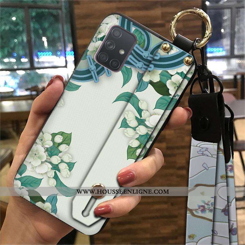 Coque Samsung Galaxy A71 Fluide Doux Protection Support Ornements Suspendus Jaune Vent Ethnique