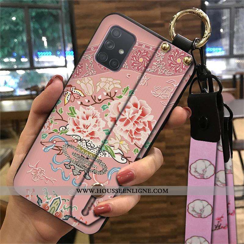 Coque Samsung Galaxy A71 Fluide Doux Protection Support Ornements Suspendus Jaune Vent Ethnique