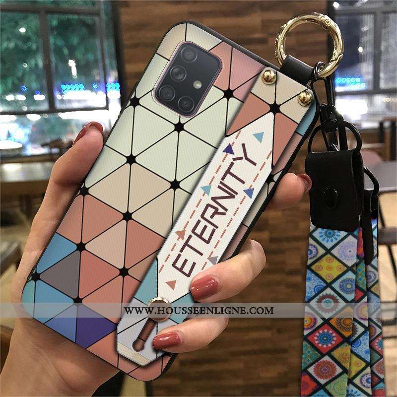 Coque Samsung Galaxy A71 Fluide Doux Protection Support Ornements Suspendus Jaune Vent Ethnique