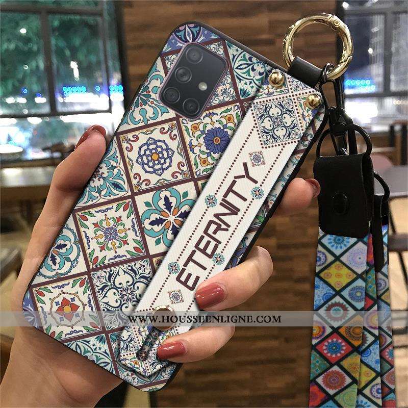Coque Samsung Galaxy A71 Fluide Doux Protection Support Ornements Suspendus Jaune Vent Ethnique
