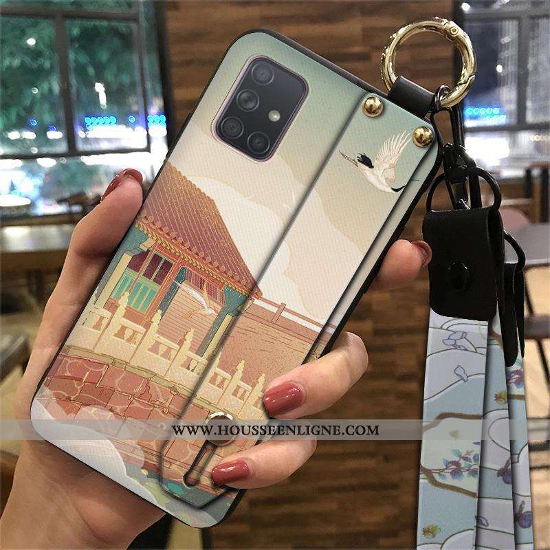 Coque Samsung Galaxy A71 Fluide Doux Protection Support Ornements Suspendus Jaune Vent Ethnique