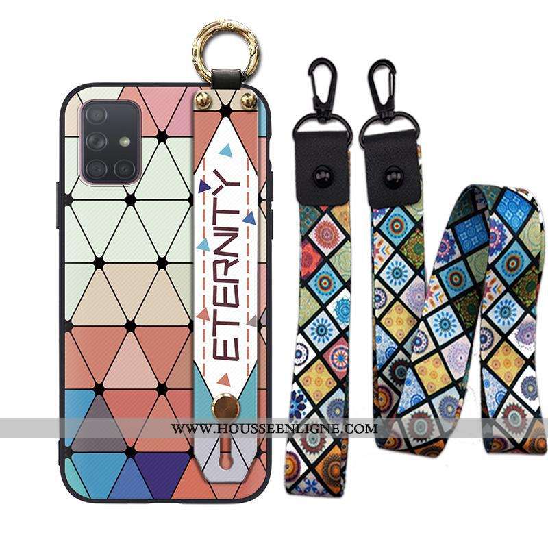Coque Samsung Galaxy A71 Fluide Doux Protection Support Ornements Suspendus Jaune Vent Ethnique