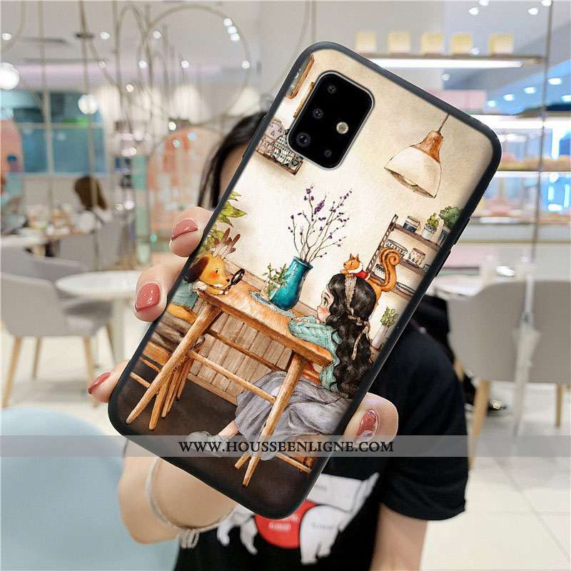 Coque Samsung Galaxy A71 Fluide Doux Protection Tout Compris Dessin Animé Étui Incassable Rouge