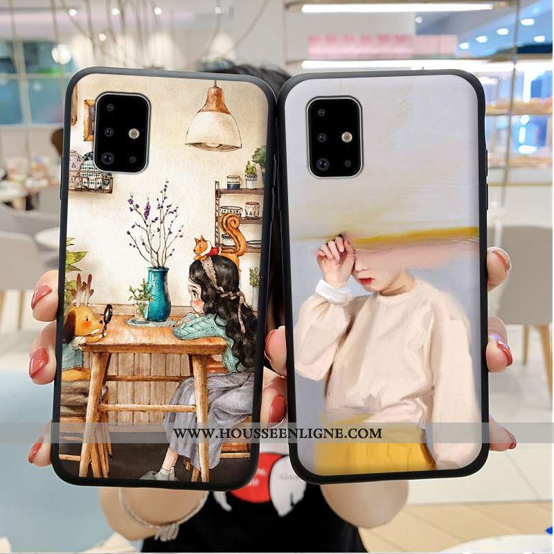 Coque Samsung Galaxy A71 Fluide Doux Protection Tout Compris Dessin Animé Étui Incassable Rouge
