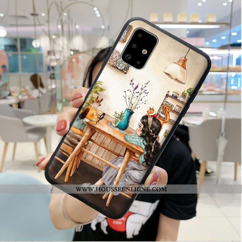 Coque Samsung Galaxy A71 Fluide Doux Protection Tout Compris Dessin Animé Étui Incassable Rouge
