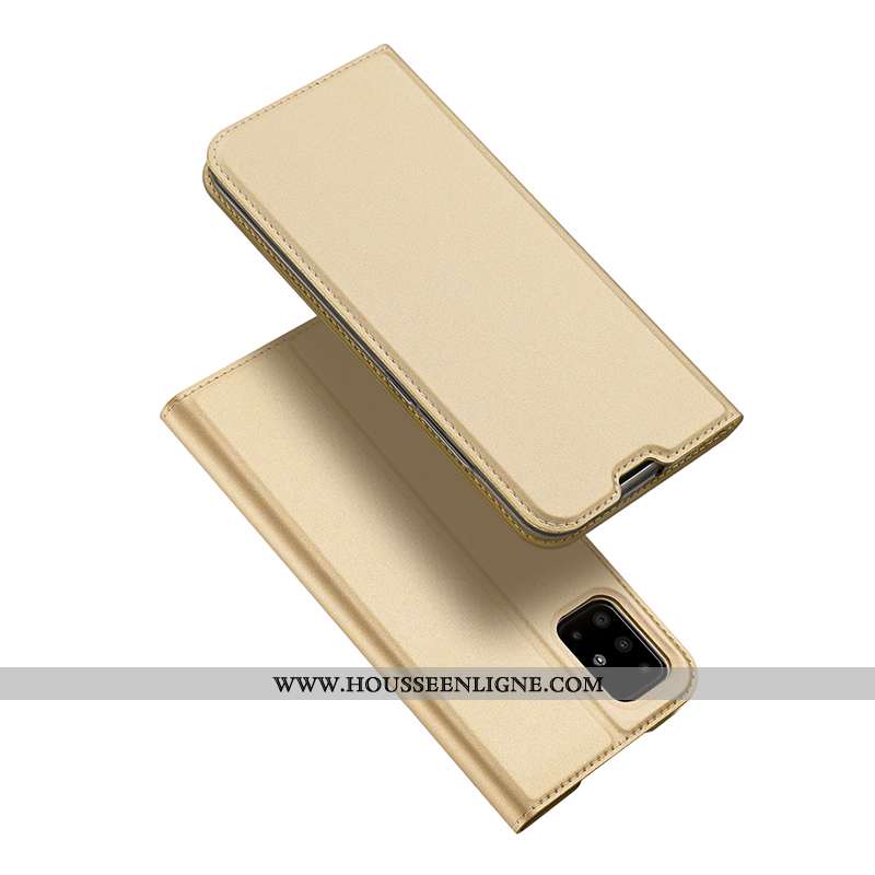 Coque Samsung Galaxy A71 Légère Cuir Téléphone Portable Étui Magnétisme Housse Incassable Rose