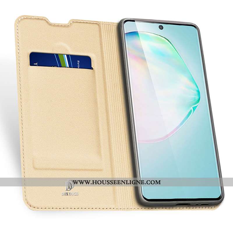 Coque Samsung Galaxy A71 Légère Cuir Téléphone Portable Étui Magnétisme Housse Incassable Rose